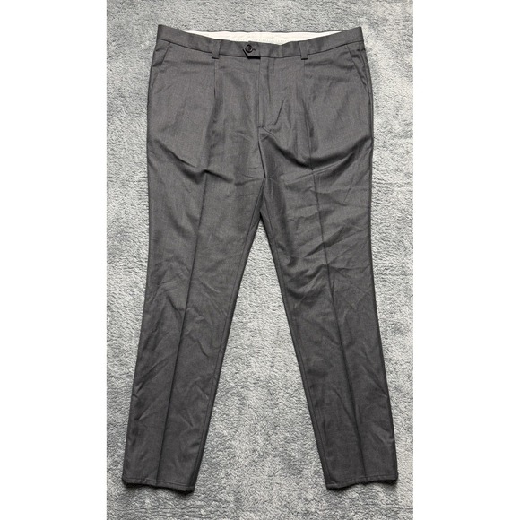 Brunello Cucinelli Dress Pants Mens 44x34 Leisure Fit Gray 100% Virgin Wool